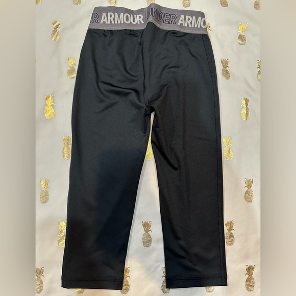 Under Armour black long underwear Boy Sz YXS, EUC. Grey elastic band waist - Picture 2 of 11